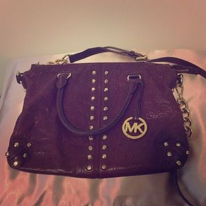 Michael Kors burgundy & gold detail crossbody bag